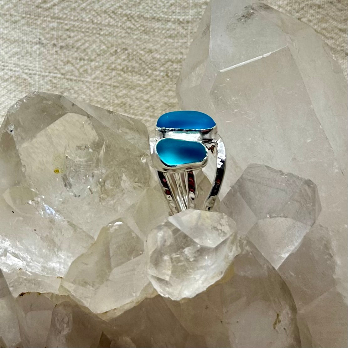 Turquoise Sea Glass Ring