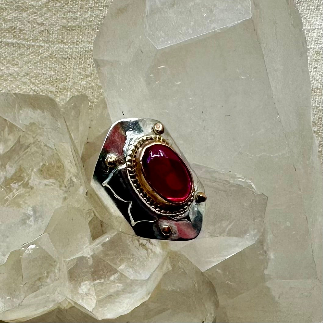 Ruby Bohemian Ring