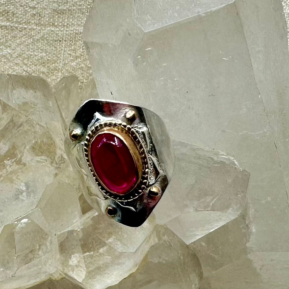 Ruby Bohemian Ring