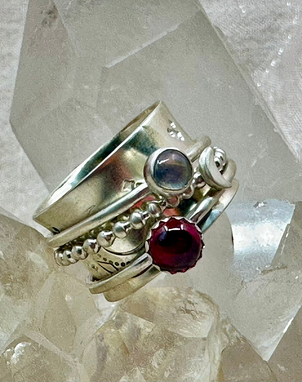 Triple Moon Spinner Ring
