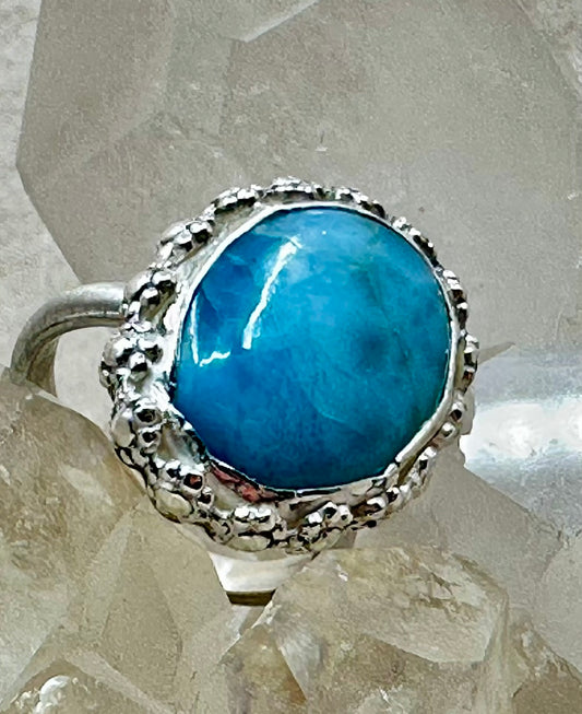 Larimar Daisy Ring