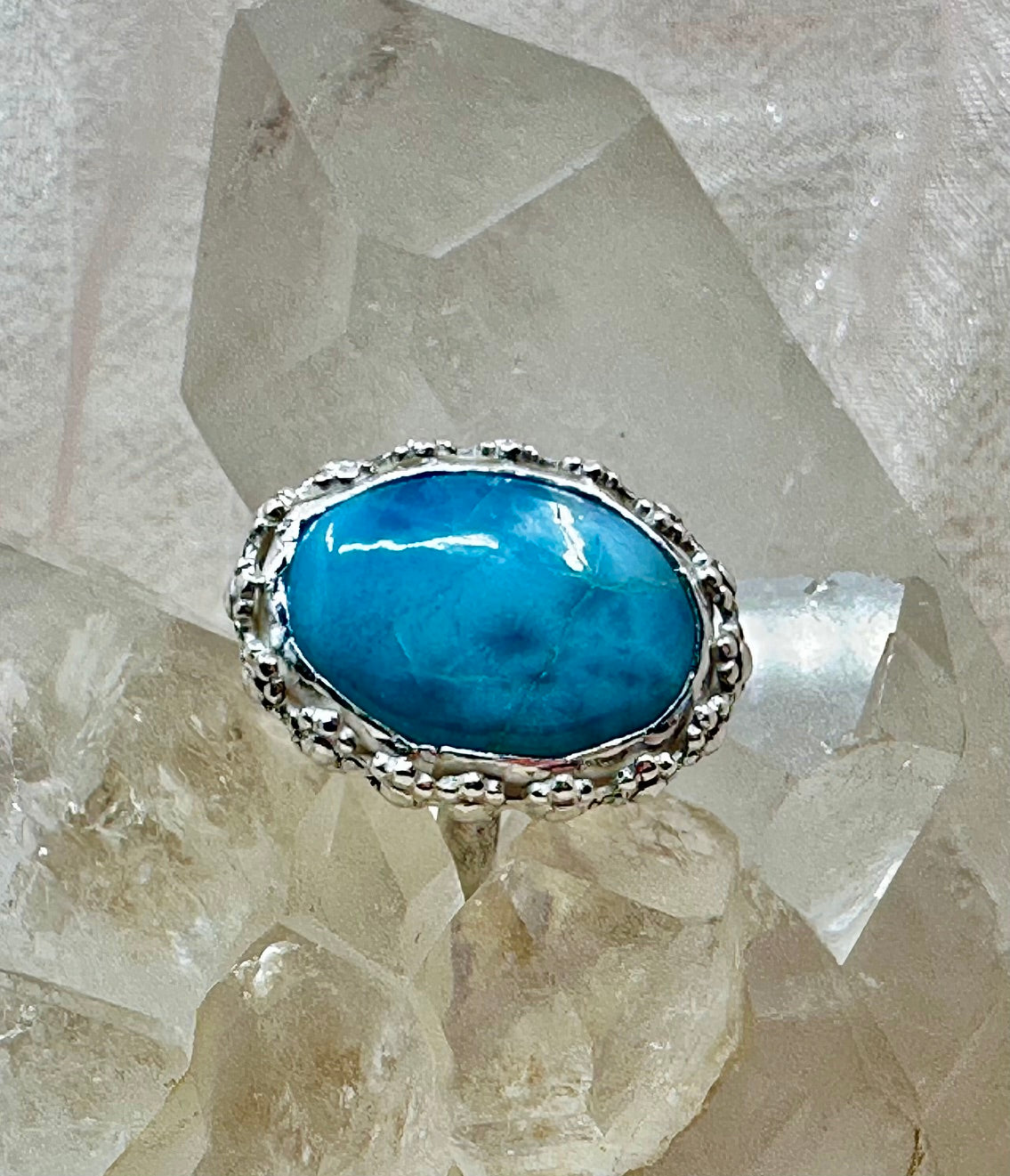 Larimar Daisy Ring