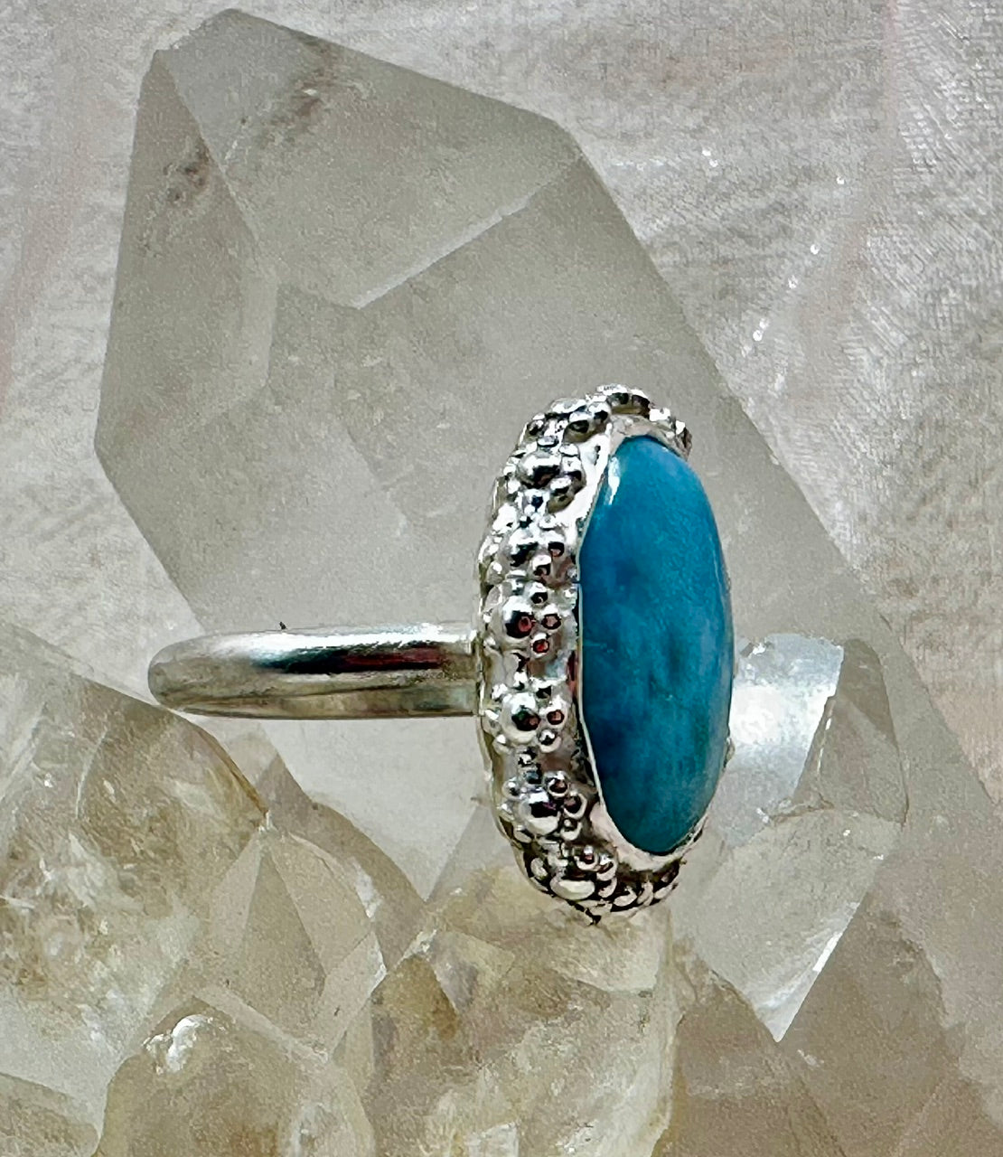 Larimar Daisy Ring