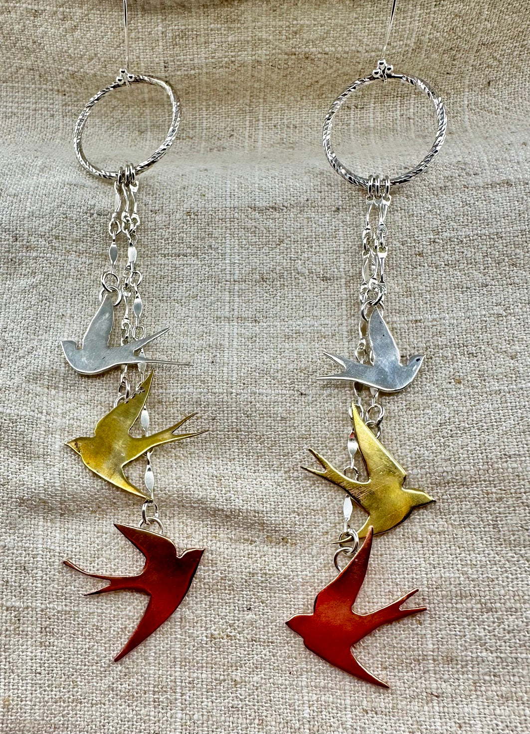 Swallow drop earrings