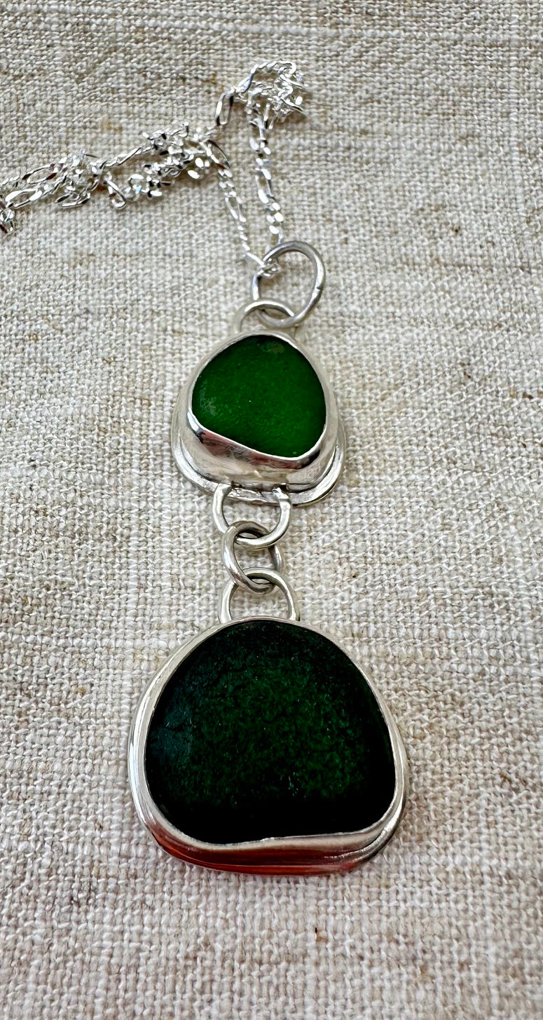 Green seaglass penadant