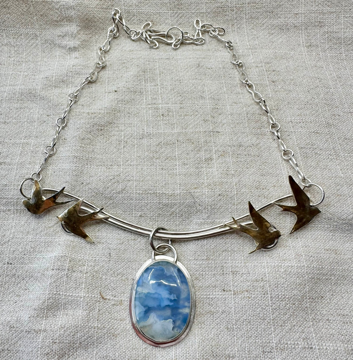 Swallow statement necklace