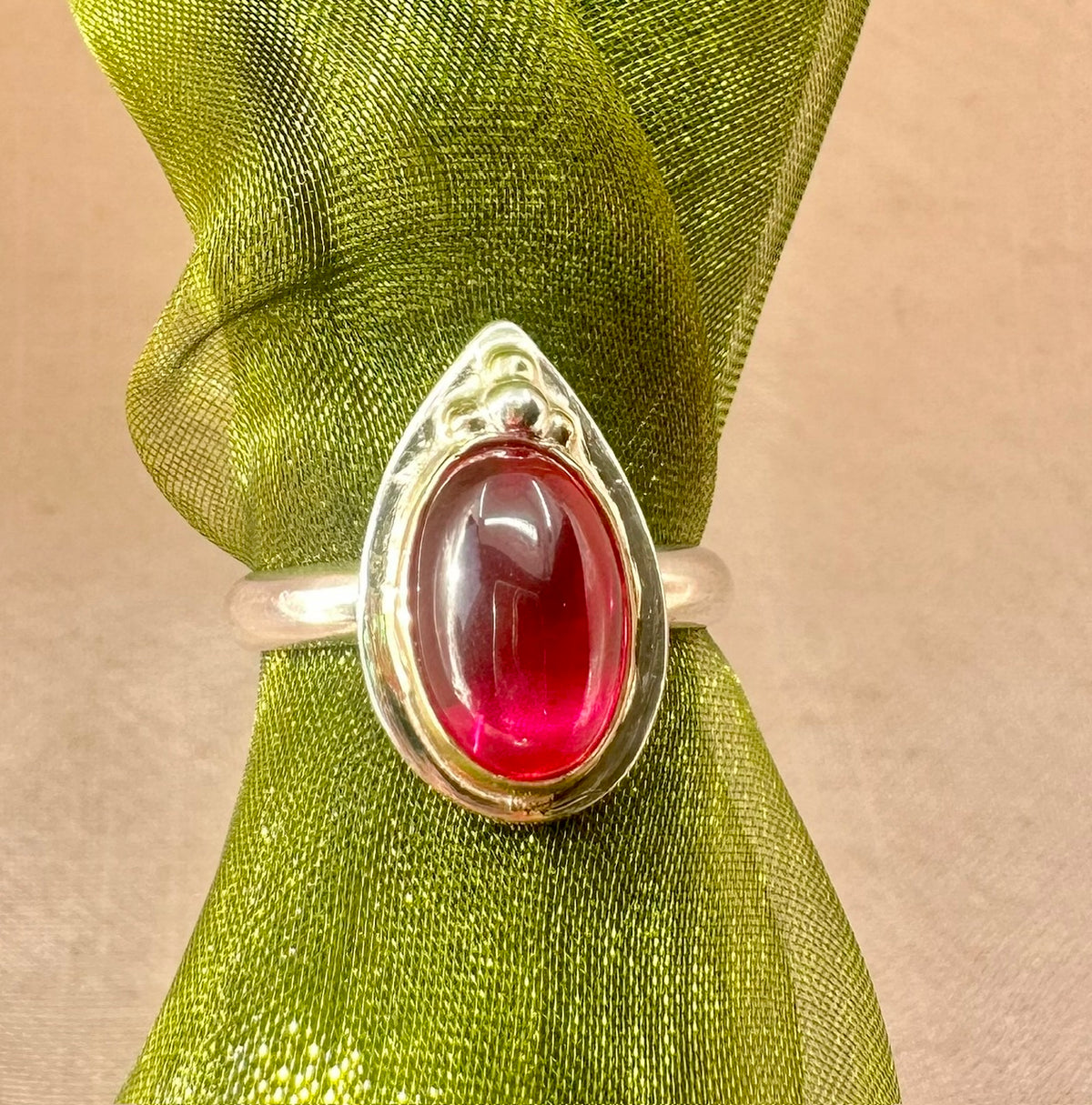 Bohemian Tear drop Ruby Ring