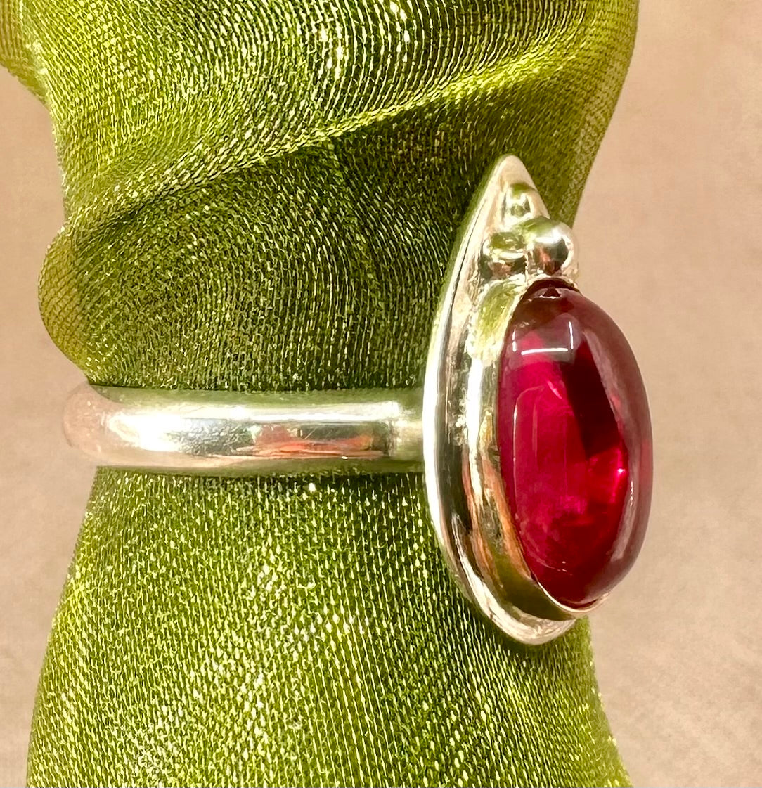 Bohemian Tear drop Ruby Ring
