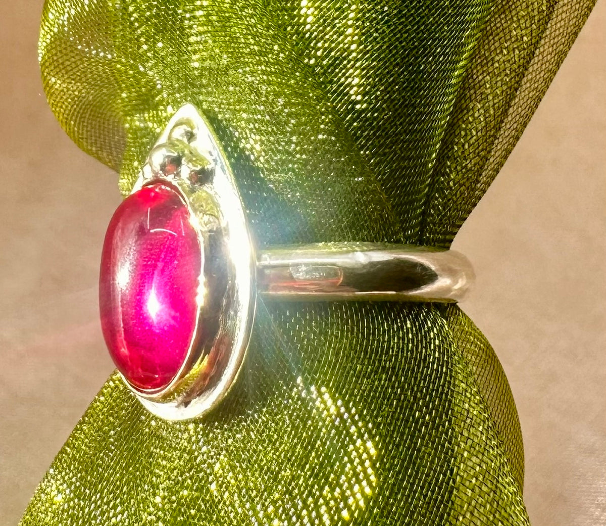 Bohemian Tear drop Ruby Ring