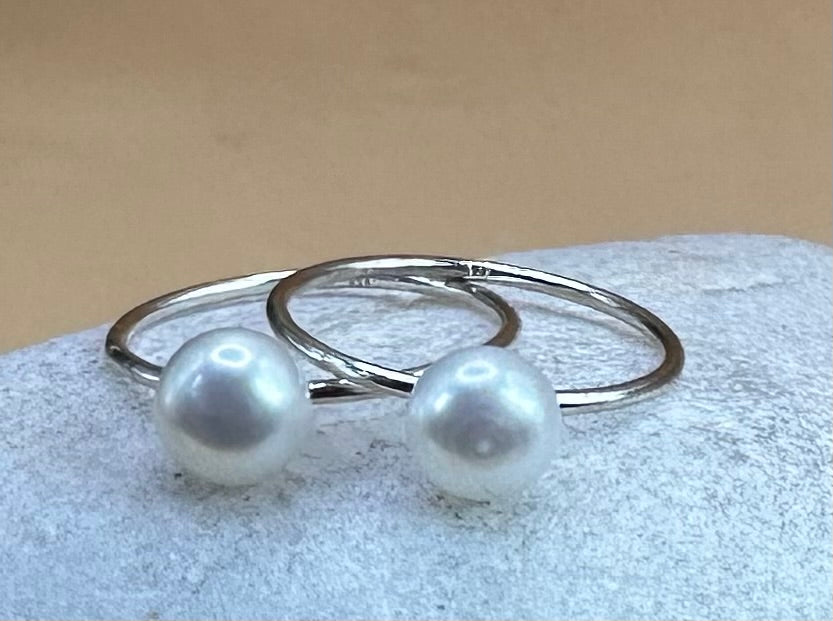 Ivory Pearl Delicate Stacking Ring