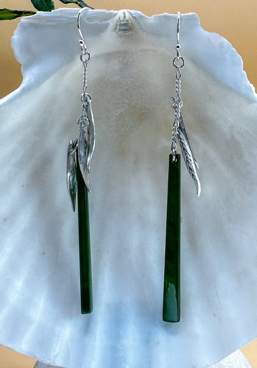 Nephrite Jade Willow Drop Earrings