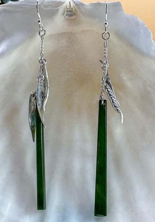 Nephrite Jade Willow Drop Earrings