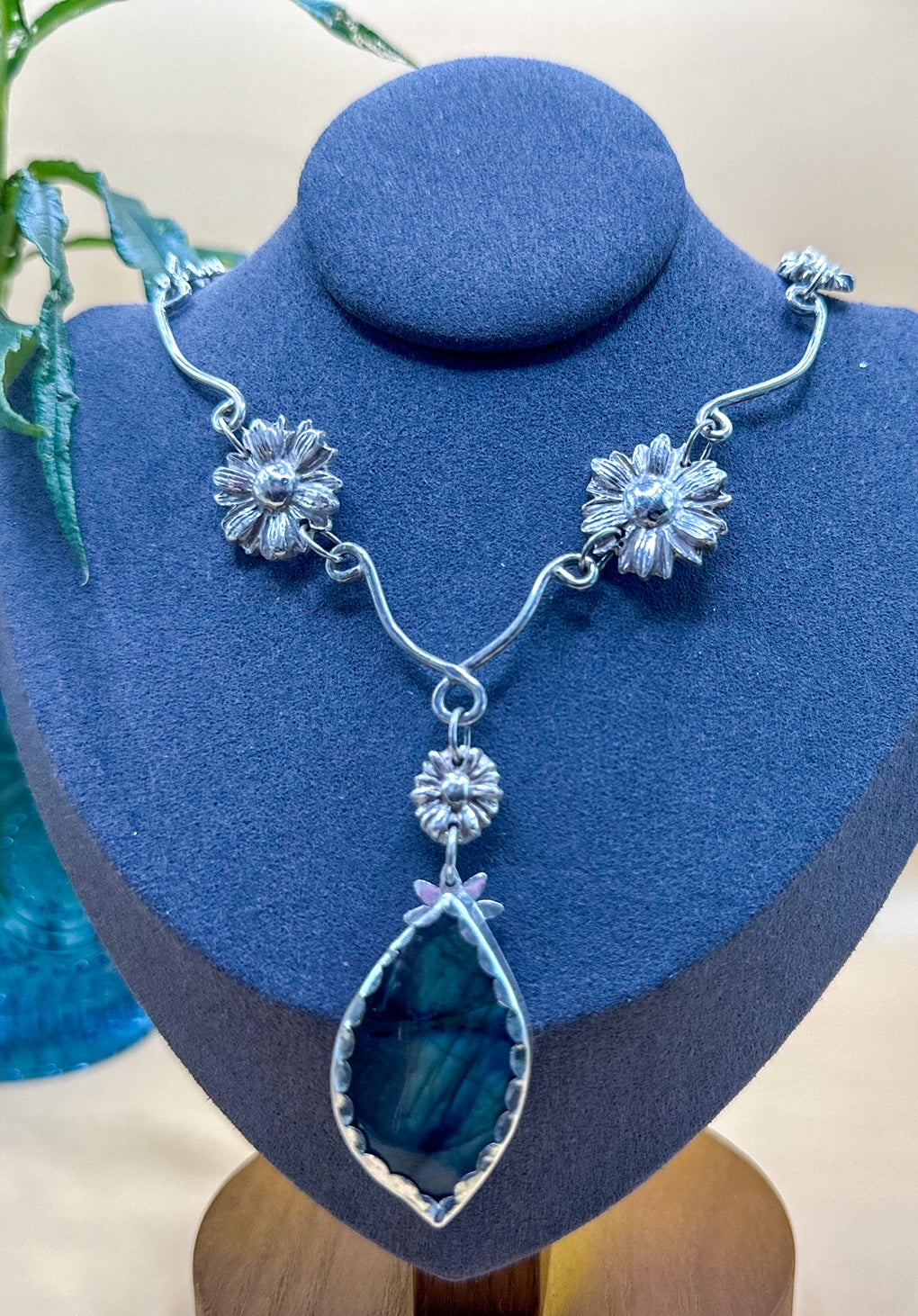 Labradorite Floral Necklace