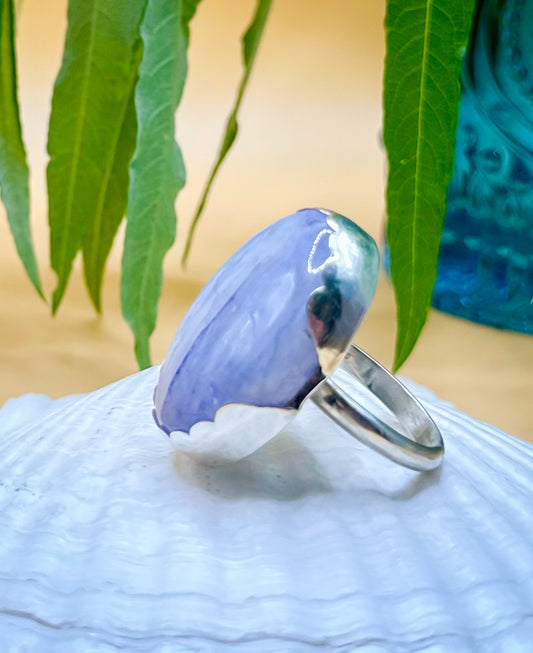 Large Blue Moonstone Ring