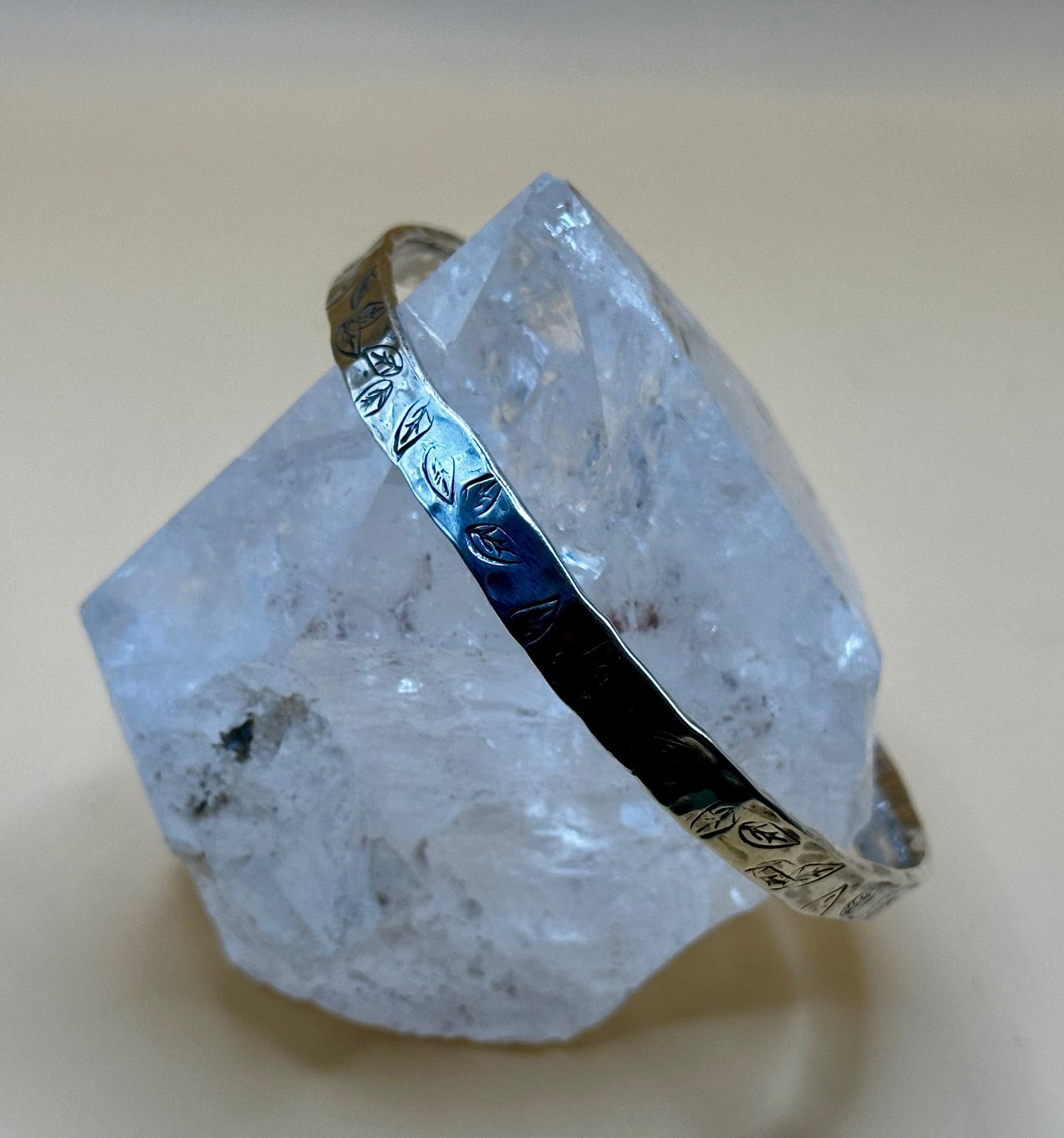 Silver Leaf Freeform Bangle