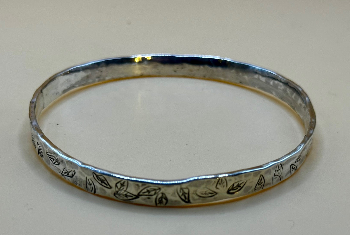 Silver Leaf Freeform Bangle