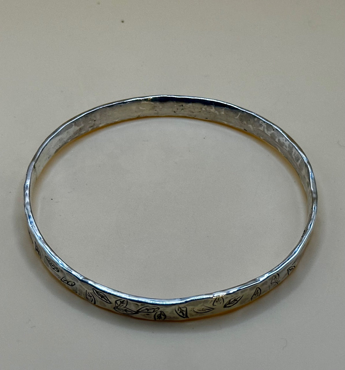 Silver Leaf Freeform Bangle