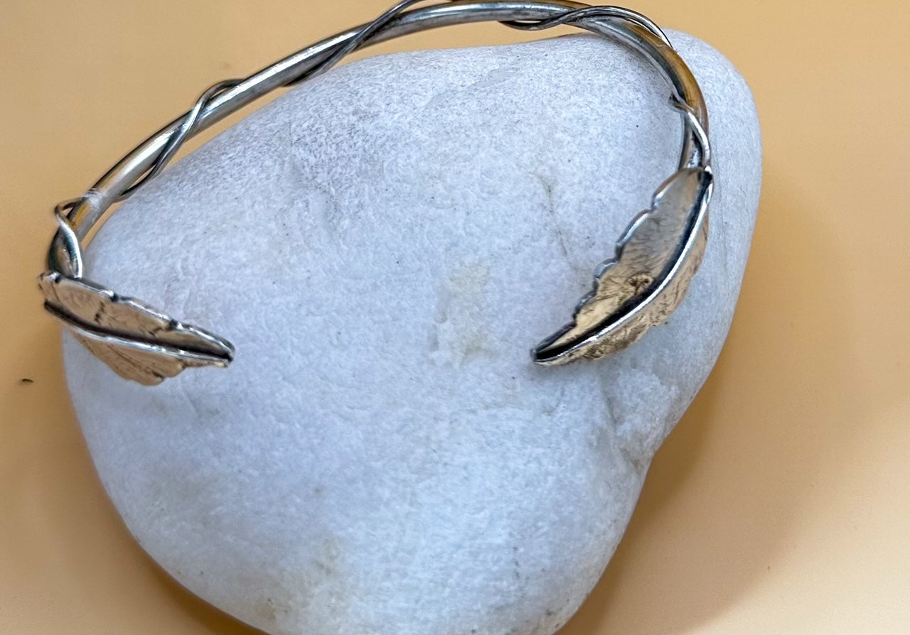 Silver Leaf Bangle