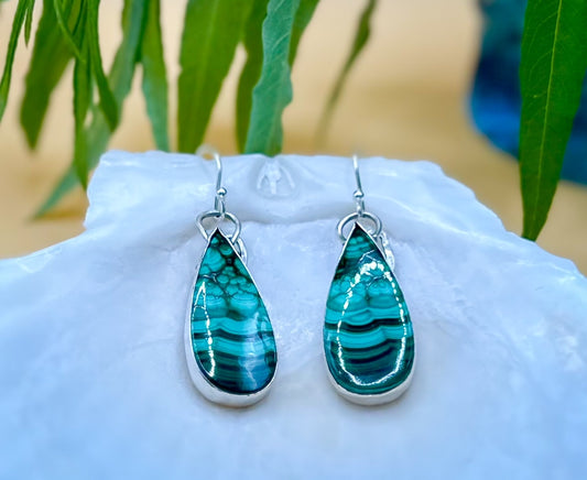 Malachite Drop Earrings
