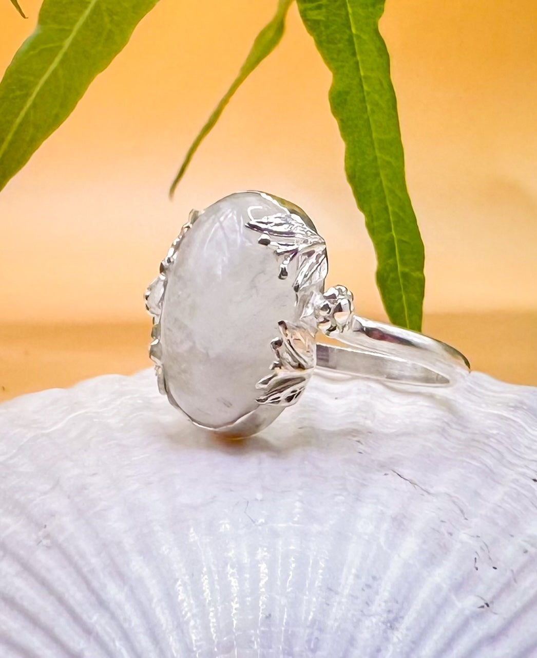 Moonstone Floral Ring