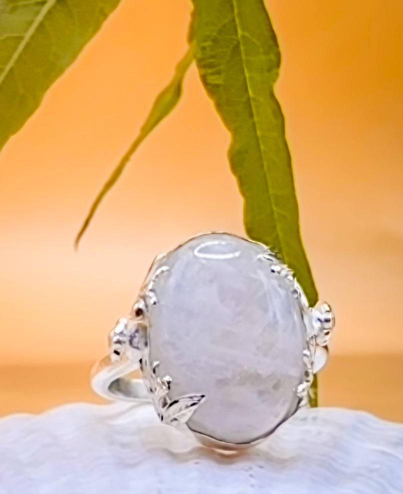 Moonstone Floral Ring