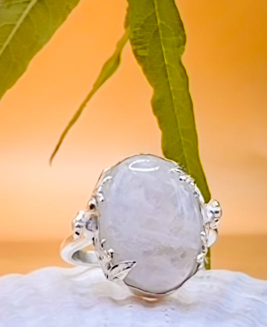 Moonstone Floral Ring