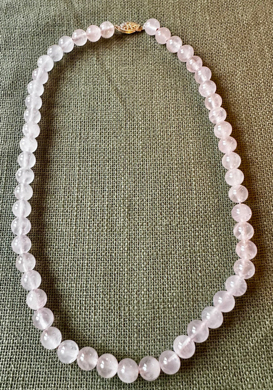 Rose Quartz Bead Necklace