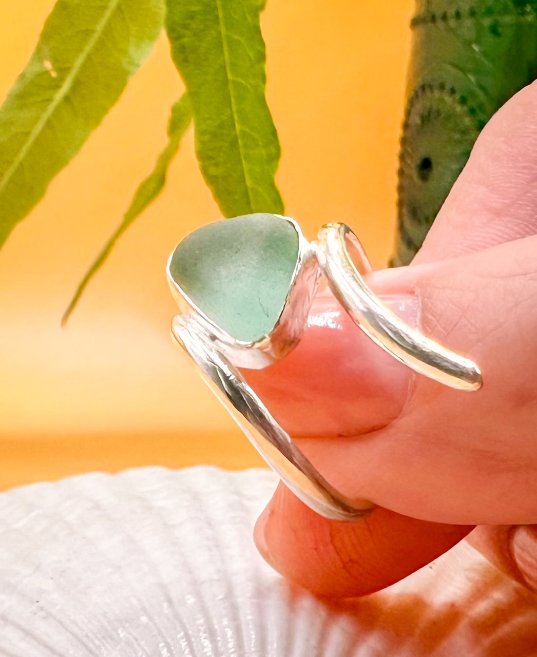 Sea Glass Wave Ring