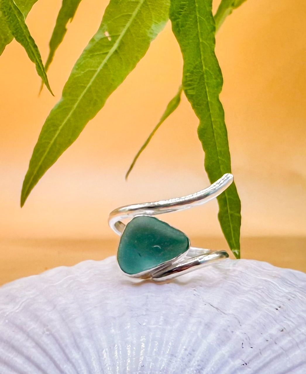 Sea Glass Wave Ring