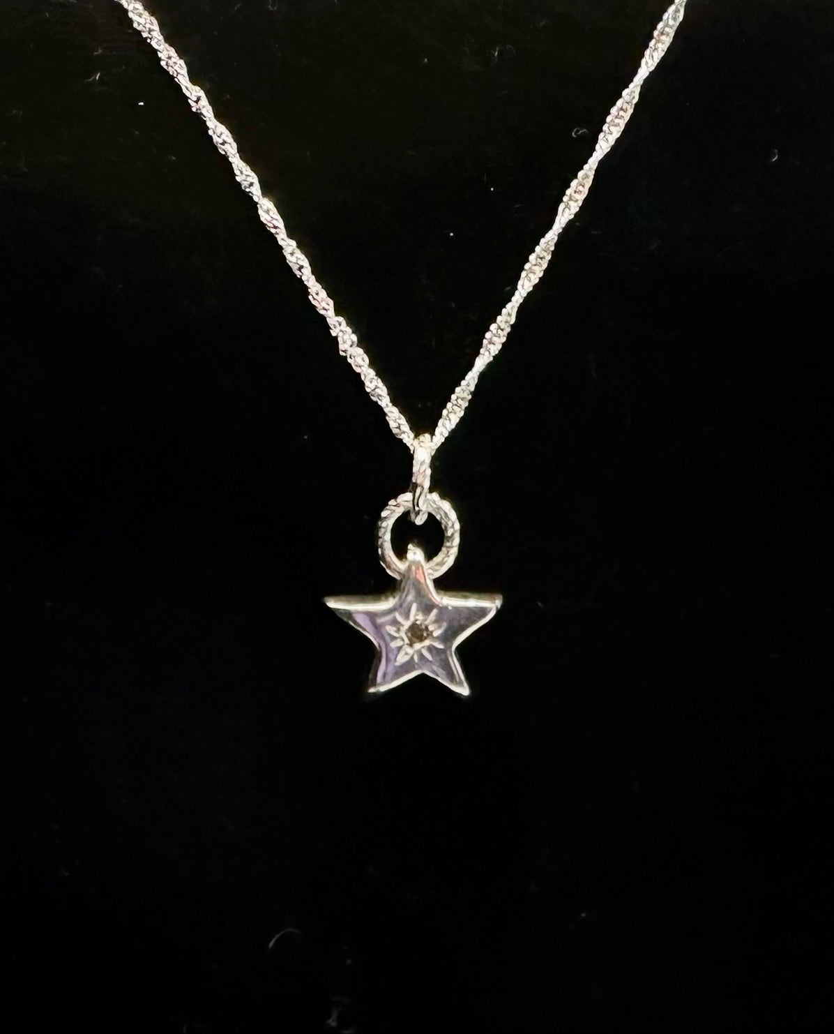 Silver Star and Crystal Necklace