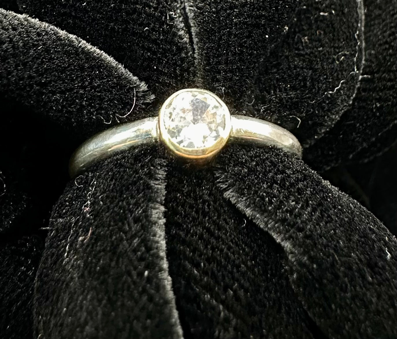White Zircon Mixed Metal Ring